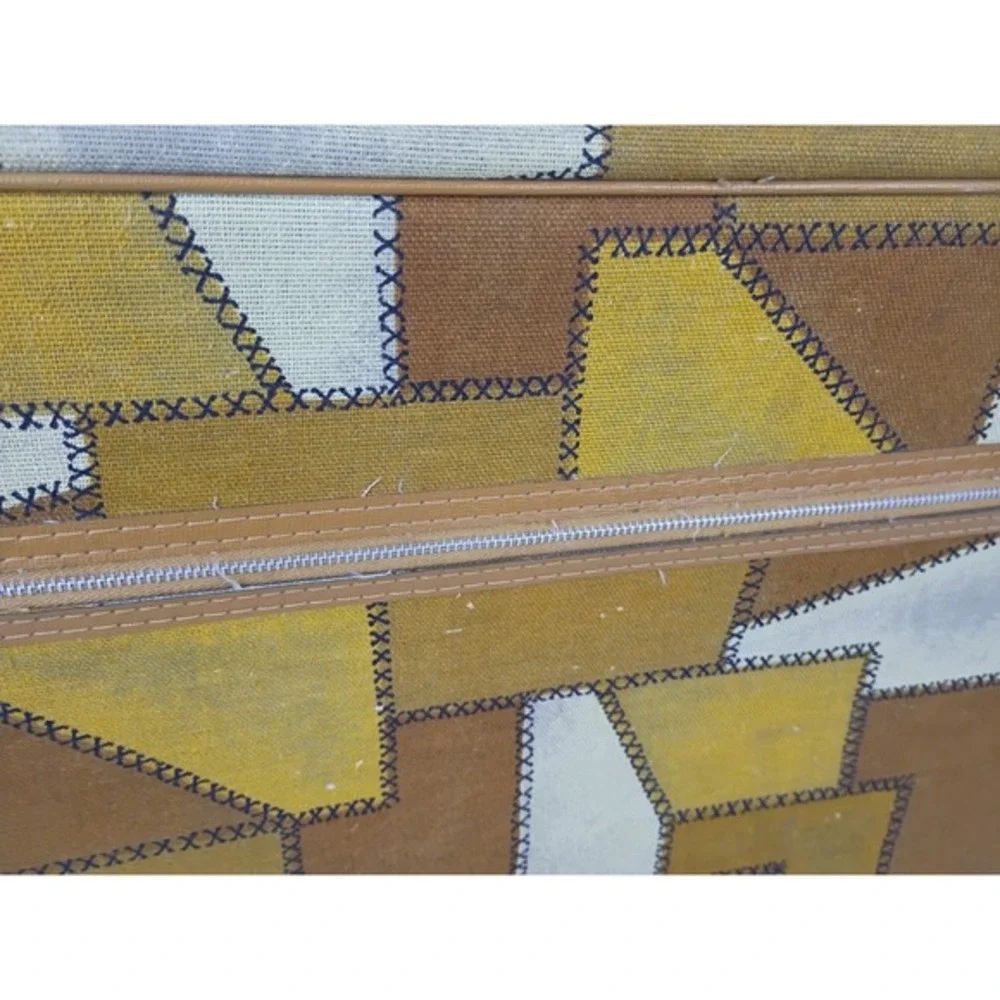 Armored Luggage Co. Vintage 70s Patchwork Suitcase Travel Storage Bag Retro‎